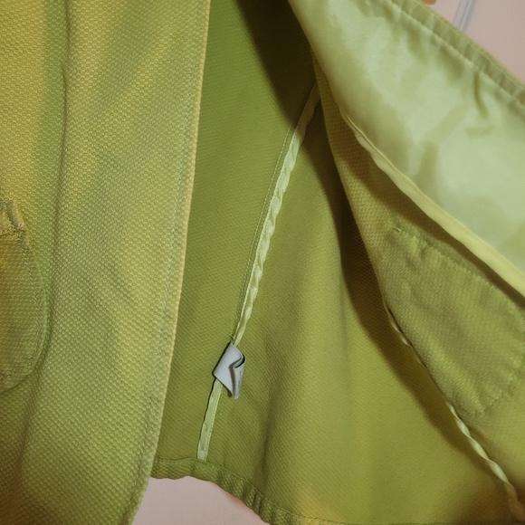 FOSSIL Double Collar Collar Cap Sleeve Charteuse Jacket Sz Medium - Picture 8 of 10